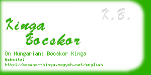 kinga bocskor business card